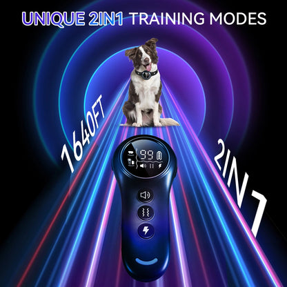 Rechargeable 2-in-1 Dog Training Collar & Anti Bark Device