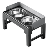 Elevated Pet Feeder with Stainless Steel Slow Feed Bowls