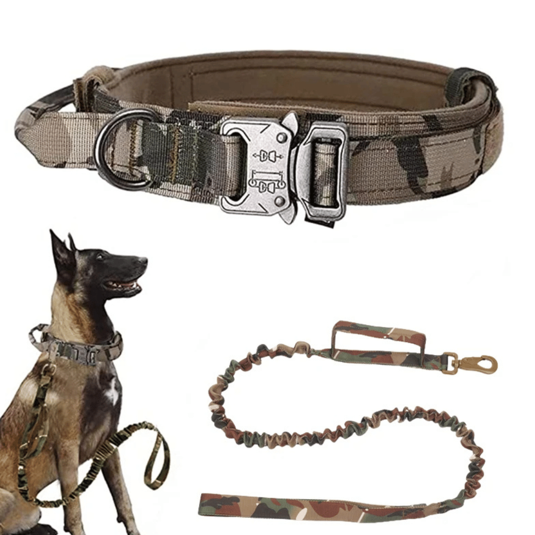 Strong Tactical Dog Collar and Leash Set for Big Dogs - LifyPet