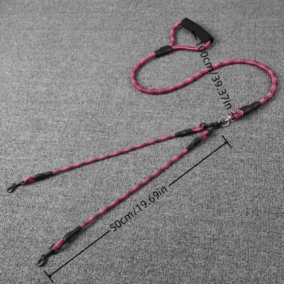 Durable Dual Dog Leash with Tangle Free Swivel & Comfort Grip