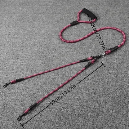 Durable Dual Dog Leash with Tangle Free Swivel & Comfort Grip