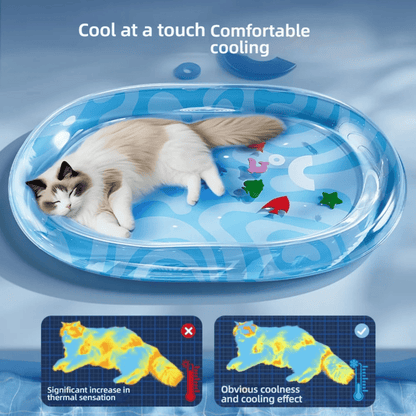Cooling Pet Bed with Soft Bolsters for Summer Relaxation