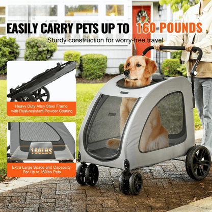 Large Pet Stroller for Big Dogs up to 72kg