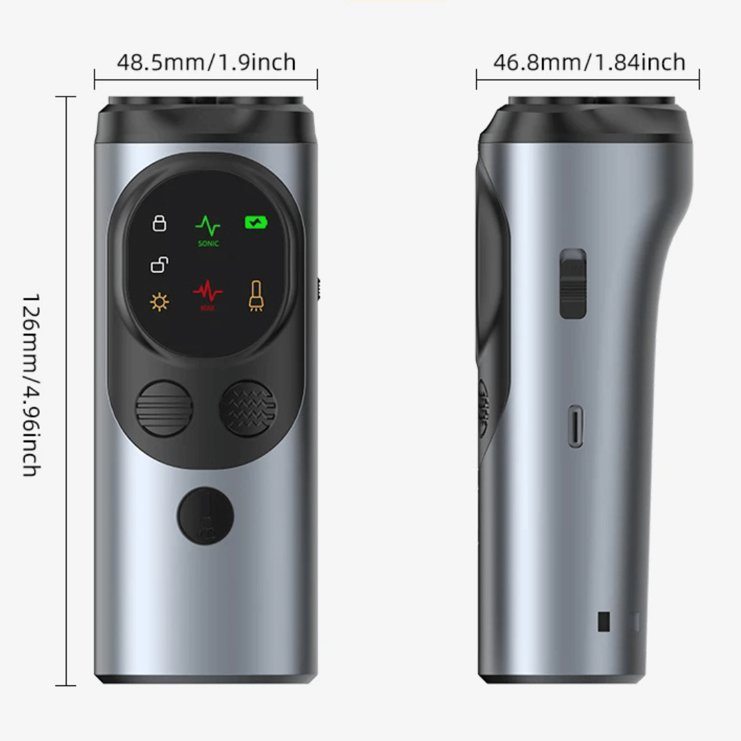 Portable Dog Trainer with Ultrasonic Bark Control and Flashlight