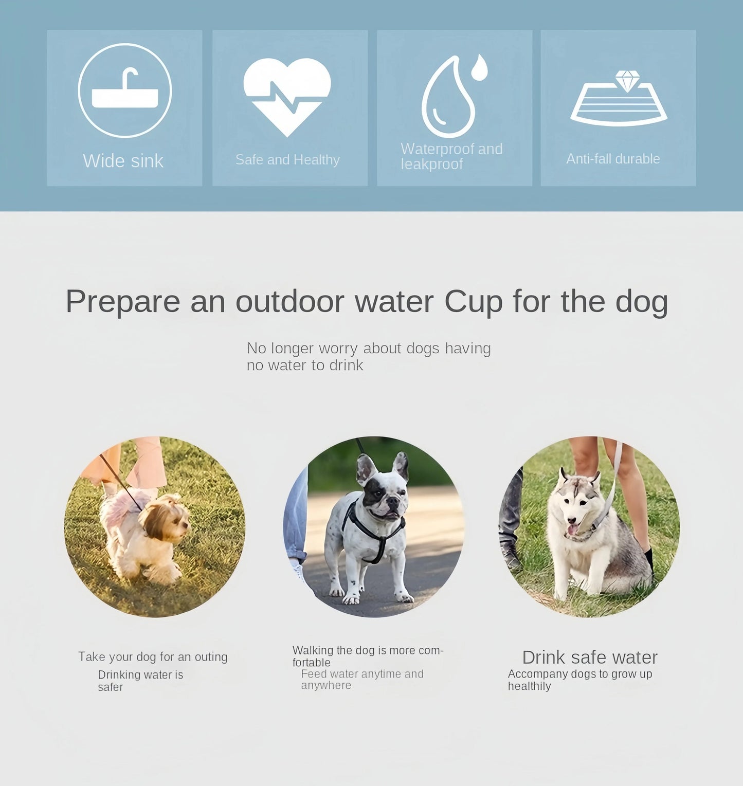 Travel Dog Water Bottle & Food Bowl Container