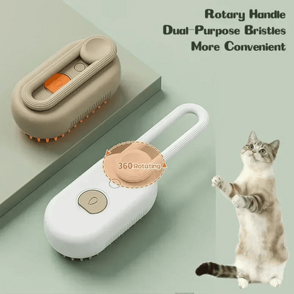 Dual Action Pet Brush with Spray for Massage Detangling