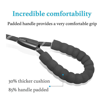 Durable Dual Dog Leash with Comfort Grip & Reflective Strap