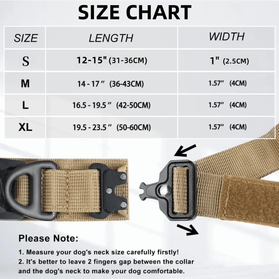 Durable Tactical Dog Collar with AirTag Holder