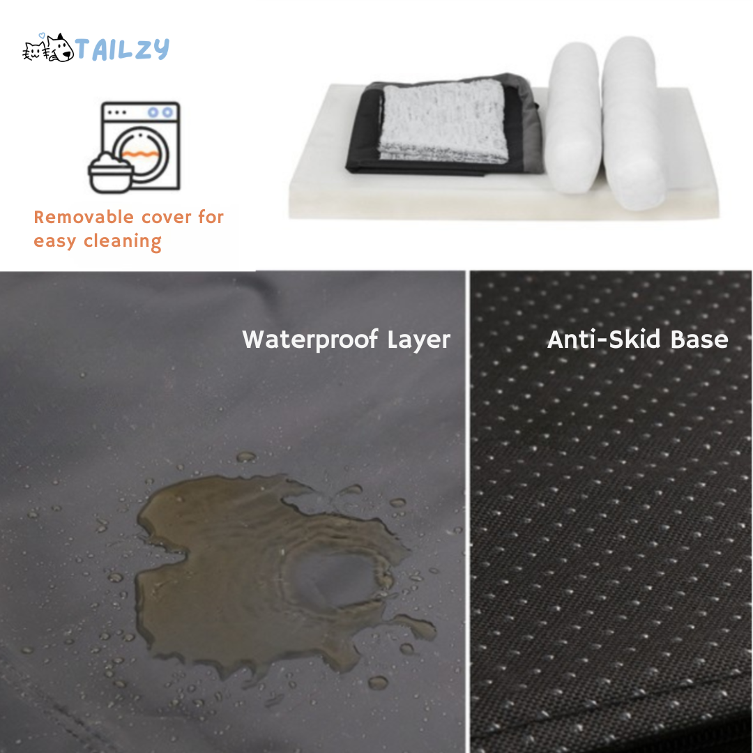 Large Comfort Dog Mattress | L-Shaped with Soft Fleece Cover
