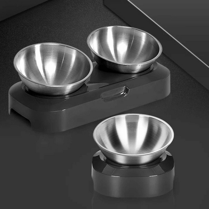 Adjustable Pet Feeder with Stainless Steel Food Bowls