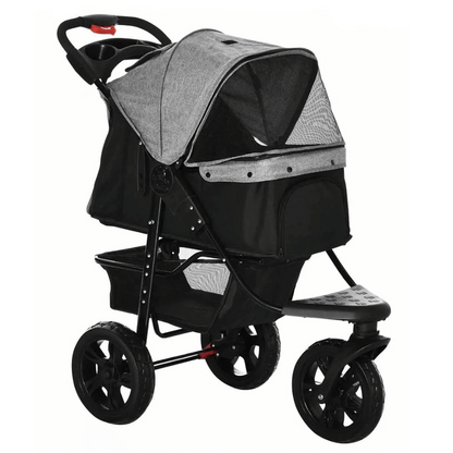 Durable Pet Stroller with Cargo Compartment for Walking - LifyPet