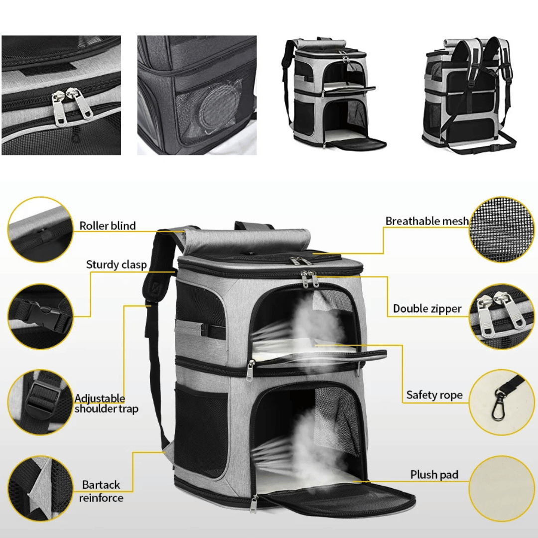 Breathable Pet Backpack for Cats and Small Dogs