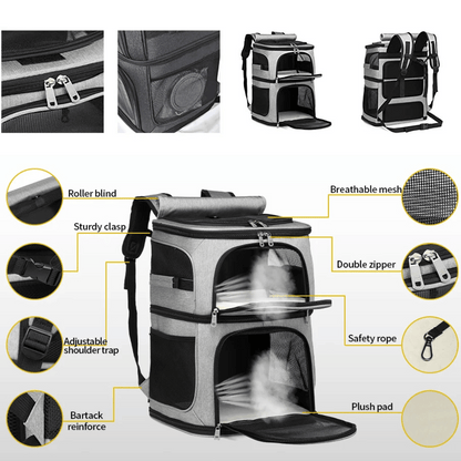 Breathable Pet Backpack for Cats and Small Dogs