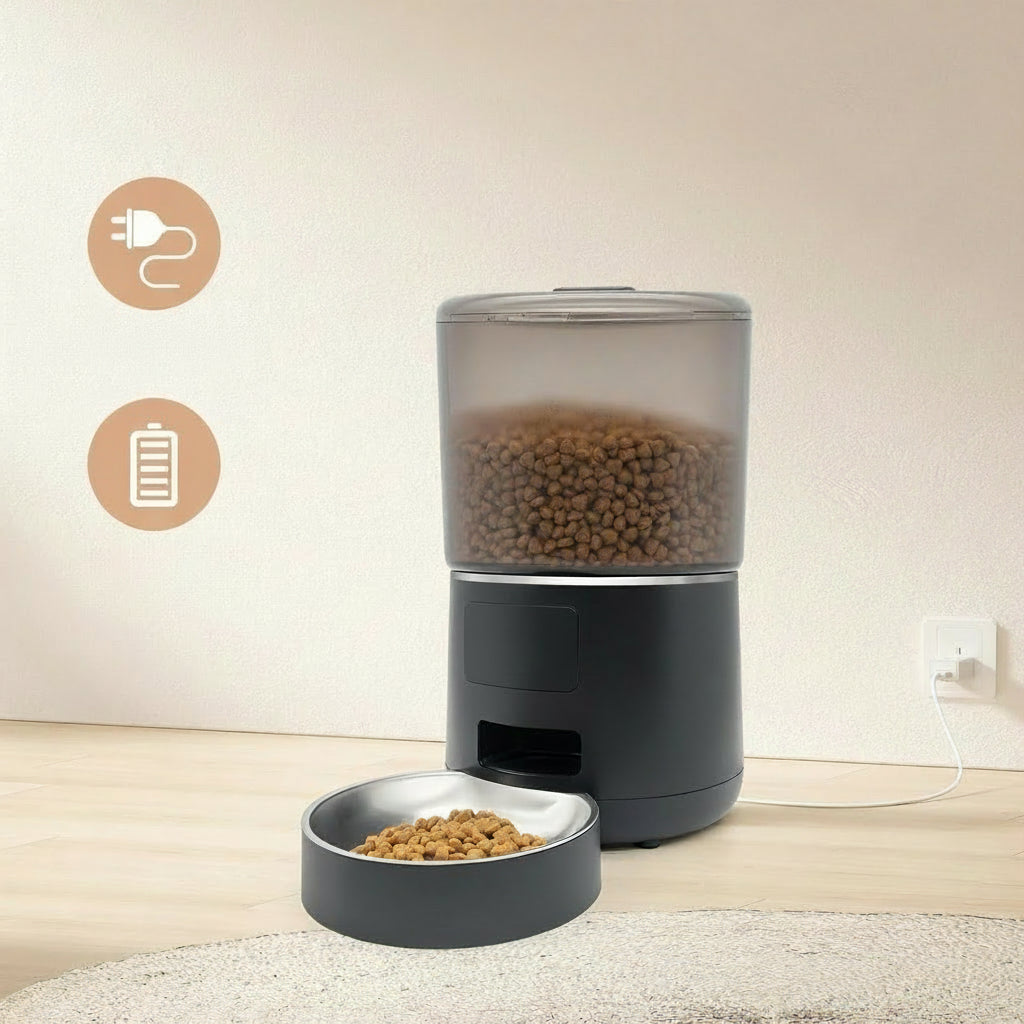 Automatic Cat Feeder with Timer - 3-4L Large Capacity,Cat Food Dispenser,Programmable 4 Meals Daily,Precise Portion Control,Ideal for Cats and Pets