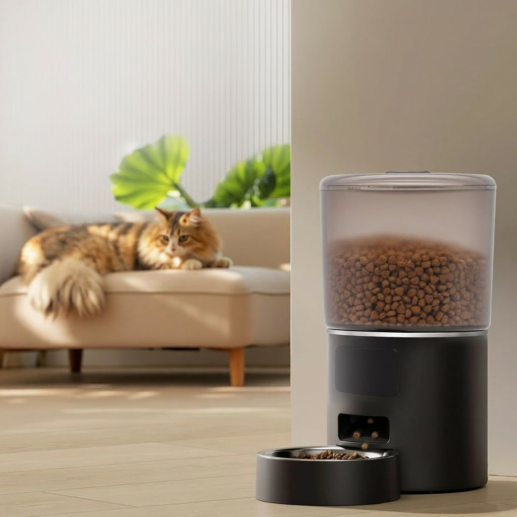 Automatic Cat Feeder with Timer - 3-4L Large Capacity,Cat Food Dispenser,Programmable 4 Meals Daily,Precise Portion Control,Ideal for Cats and Pets
