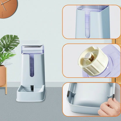 Automatic Pet Waterer Set 3.8L, Travel Supply Water Dispenser for Dogs Cats Pets Animals (light gray)