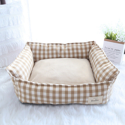 Plaid Small Pet Bed for Dogs and Cats