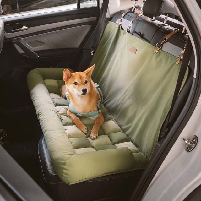 Plush Checkered Orthopedic Dog Car Bed