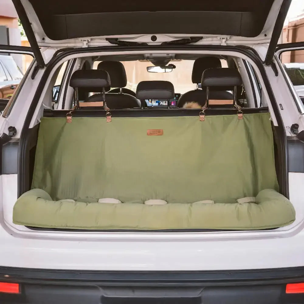Plush Checkered Orthopedic Dog Car Bed