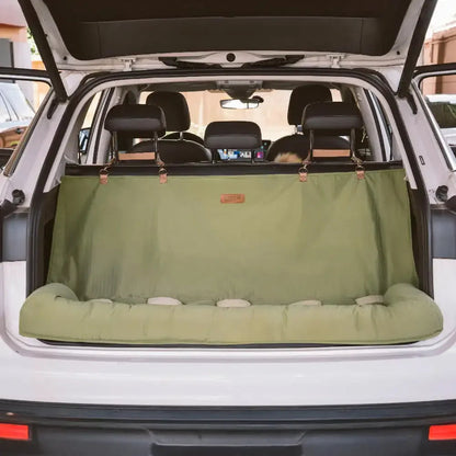 Plush Checkered Orthopedic Dog Car Bed
