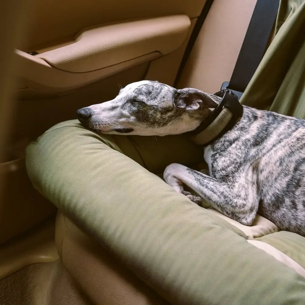 Plush Checkered Orthopedic Dog Car Bed