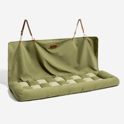 Plush Checkered Orthopedic Dog Car Bed