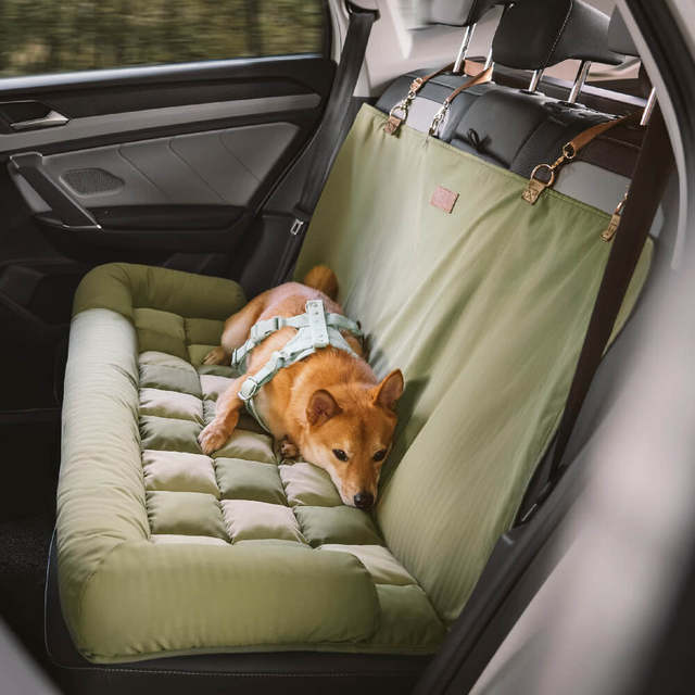 Plush Checkered Orthopedic Dog Car Bed