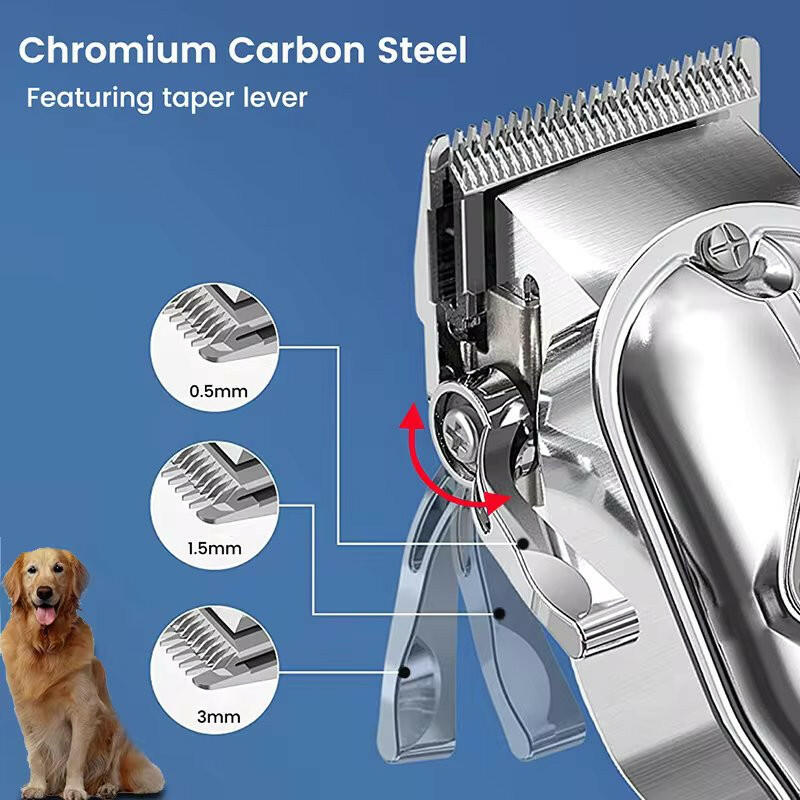 Quiet Pet Grooming Trimmer Set with Adjustable Blades