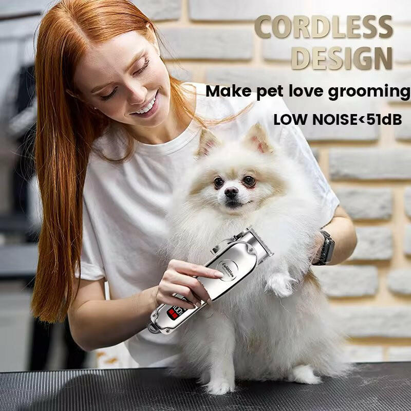 Quiet Pet Grooming Trimmer Set with Adjustable Blades