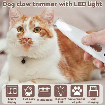 Wireless Pet Nail Clipper with Built-in Safety Light