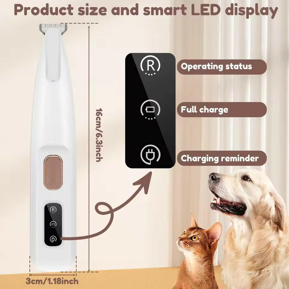 Wireless Pet Nail Clipper with Built-in Safety Light