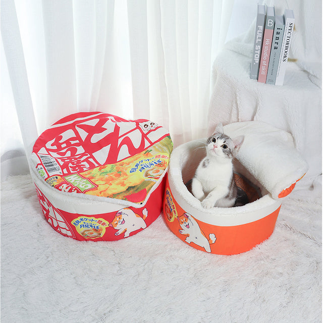Adorable Fun Cat Noodle Bed