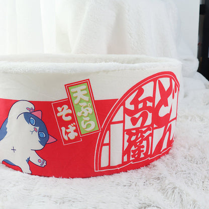 Adorable Fun Cat Noodle Bed