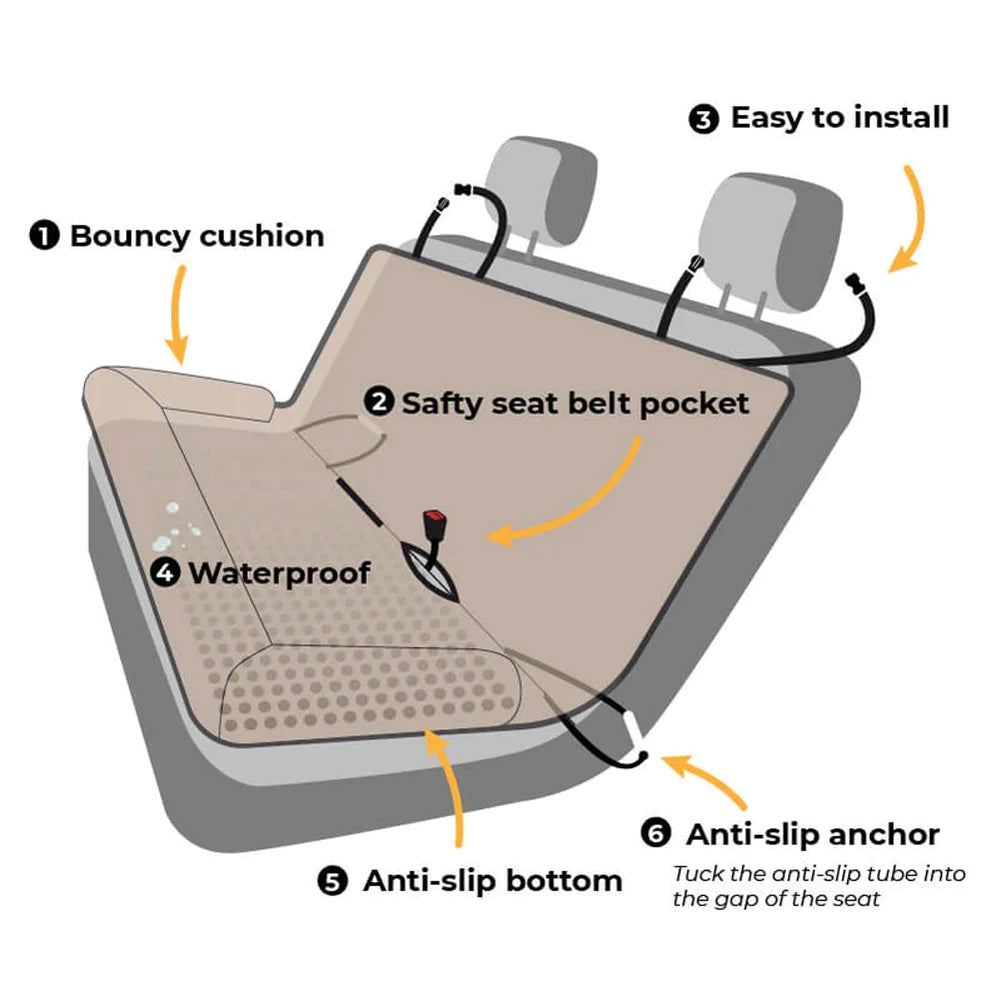 Pet Car Seat Cover for Rear Seats