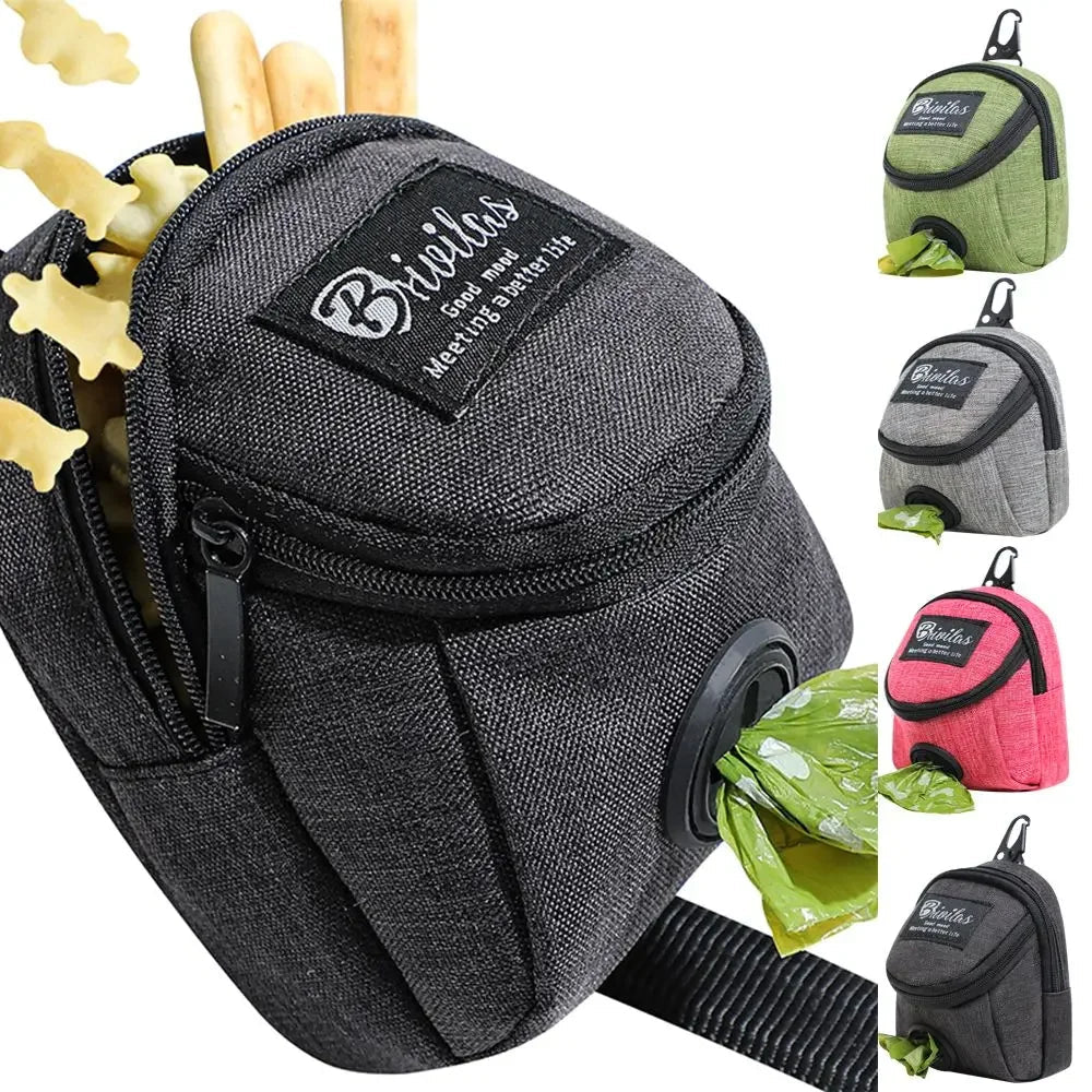 Convenient Dog Poop Bag Holder with Treat Pocket