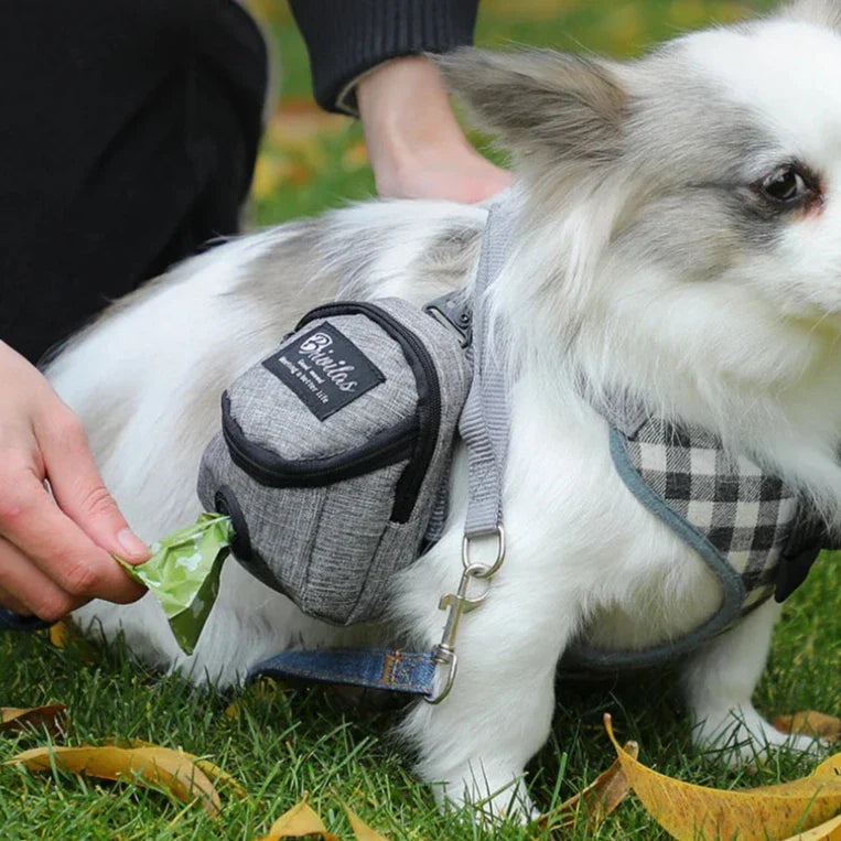 Convenient Dog Poop Bag Holder with Treat Pocket