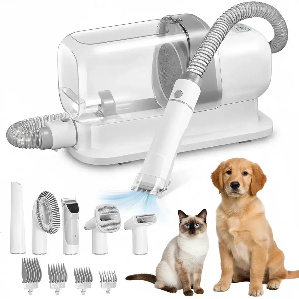 Dog cat grooming vacuum kit with 5 in 1 toolkit