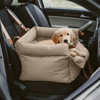 Dogr elaxing in the brown orange Urban Voyager 