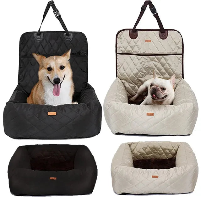 Collapsible Pet Car Booster Seat & Cushion Basket