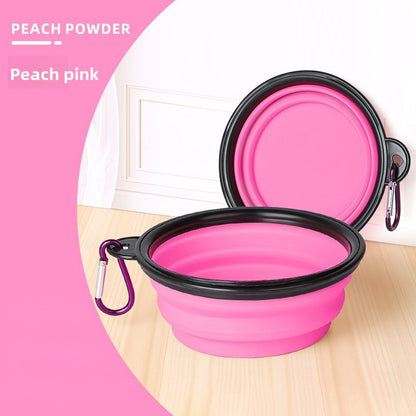 Collapsible Silicone Travel Pet Bowl with Carabiner Attachment