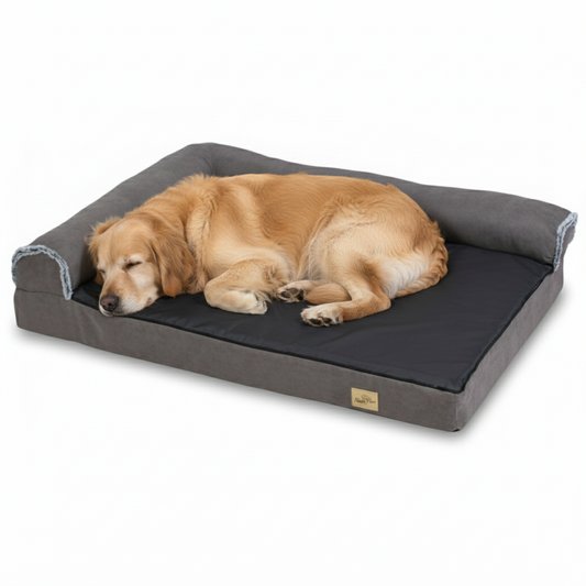 Large Comfort Dog Mattress | L-Shaped with Soft Fleece Cover - LifyPet