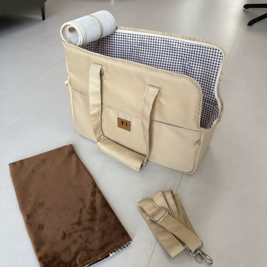 beige Lightweight-Dog-Shoulder-Bag-4