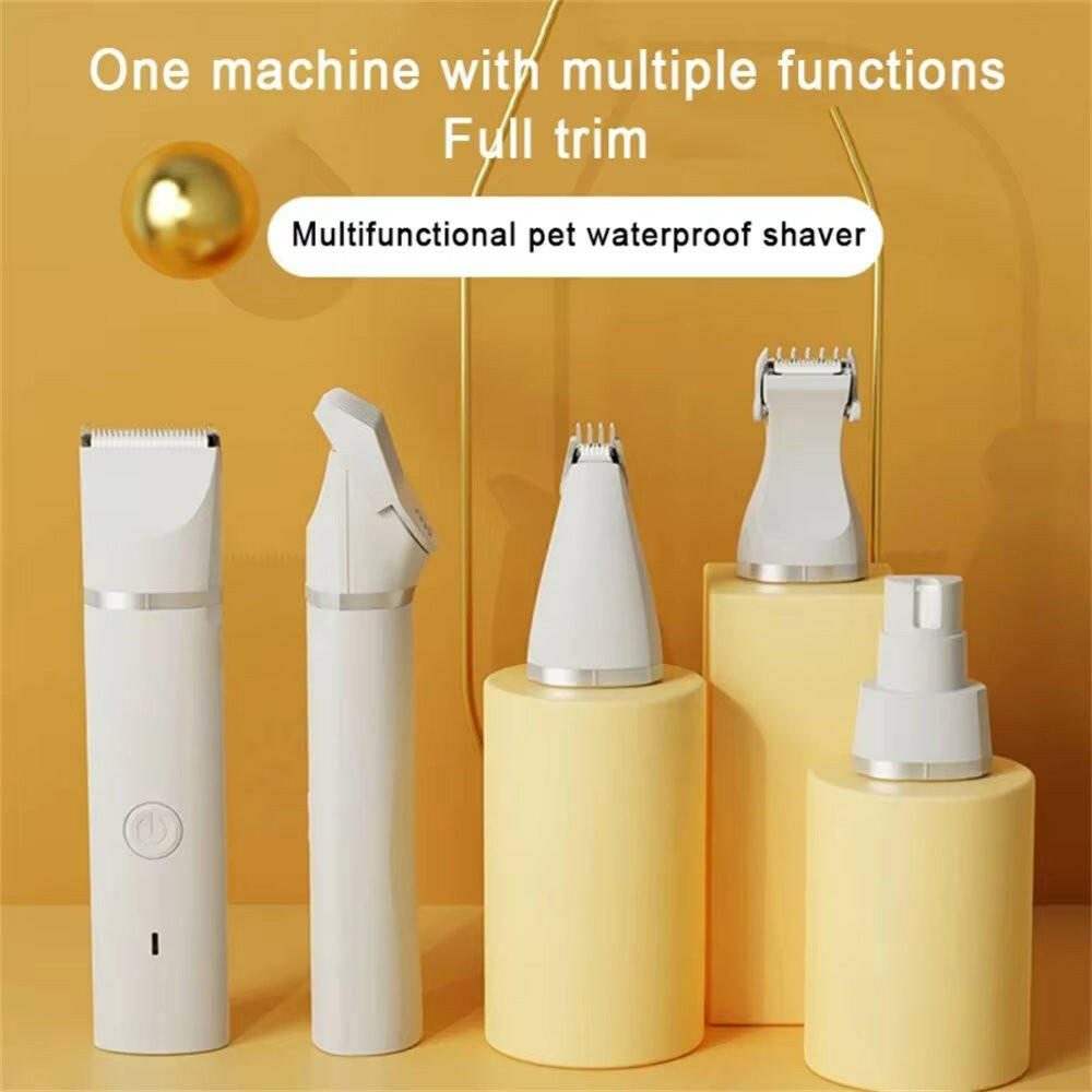 Quiet Pet Grooming Clippers with 5-in-1 Trimmer & Nail File