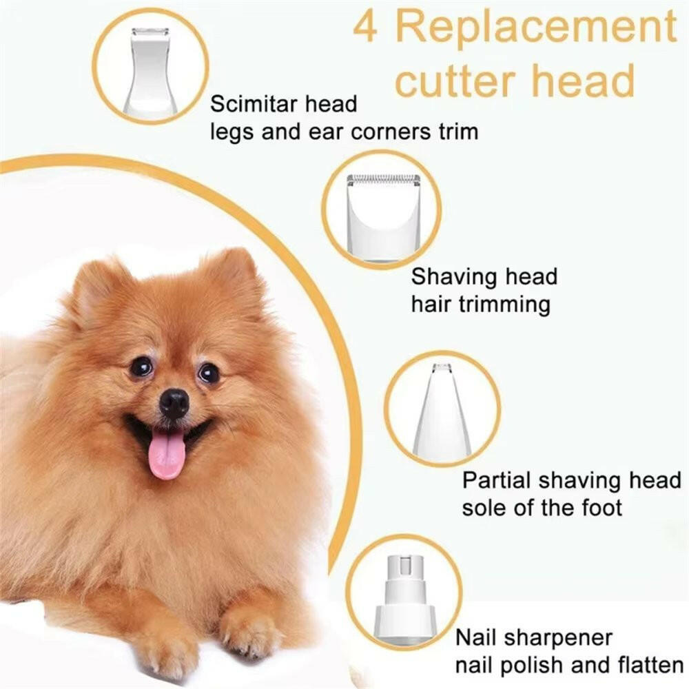 Quiet Pet Grooming Clippers with 5-in-1 Trimmer & Nail File