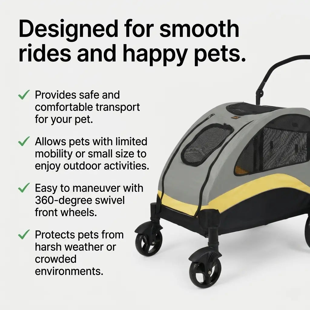 Pet Stroller with 4-Wheeler Design benefits