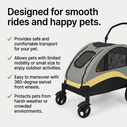 Pet Stroller with 4-Wheeler Design benefits