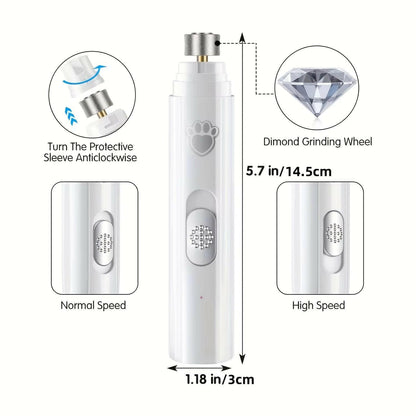 Professional Pet Nail Trimmer with Quiet 2-Speed Grinder