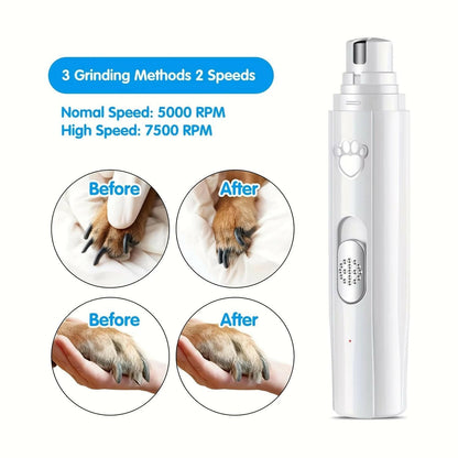Professional Pet Nail Trimmer with Quiet 2-Speed Grinder