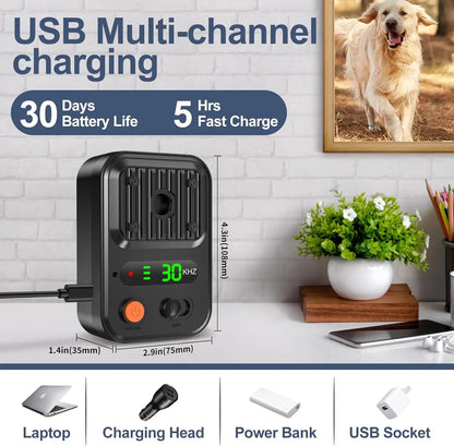 Portable Dog Bark Stopper Device Rechargeable Outdoor Indoor