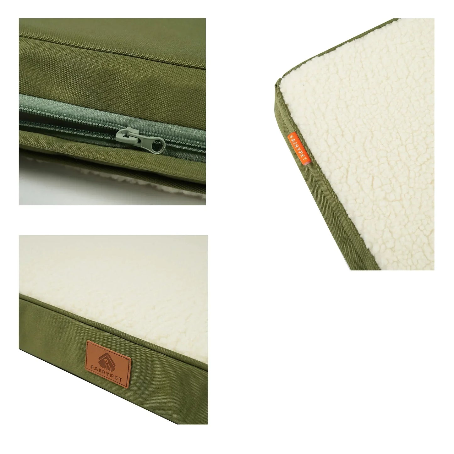 Plush Pet Bed with Waterproof Removable Zip Cover